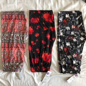Red & Black leggings bundle set of 3!